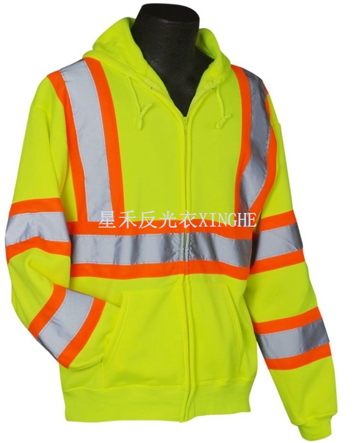เสื้อสเวตเตอร์คลุมด้วยผ้า Hi Vis พร้อมแถบตัดกัน